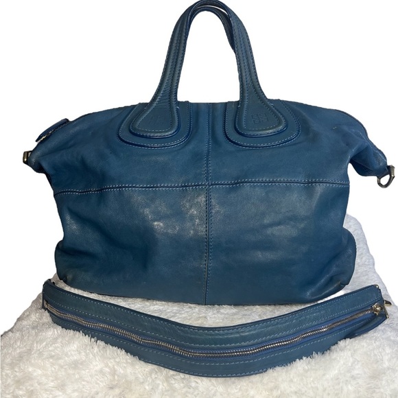 $1899 Retail Givenchy Nightingale Leather Blue Handbag satchel - Picture 4 of 13